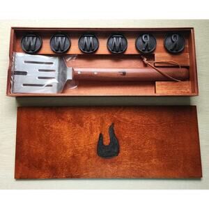 Tuscan Grill Branding Set-Rare-Medium-Well Done Branding Discs-Wood Handle-Gift